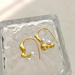 Asymmetrical Molten Pearl Earrings