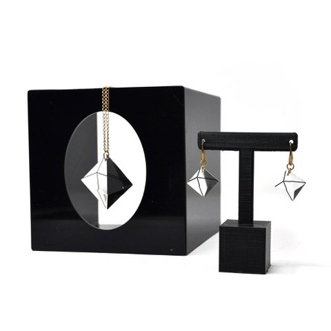 Geometric Pyramid Set – Necklace and Earrings - WHILE STOCK LEAST