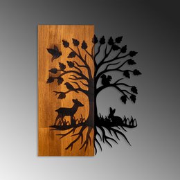 MA-434 Wood metalen muurschildering