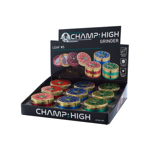 Display for 9 spice mills with leaf pattern - Blue, Red and Green