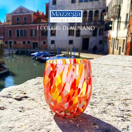 6 Big Colombina vand Big Colombine Bold og håndhåndet med Murrine di Murano, "I Colori di Murano" 435 Ml Line. Lavet i Italien