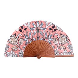 Folding Silk Fan with Floral Print Elinor