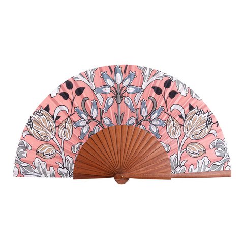 Folding Silk Fan with Floral Print Elinor