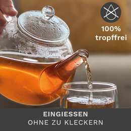 Creano Glasteekanne 1,2l mit Sieb & Deckel