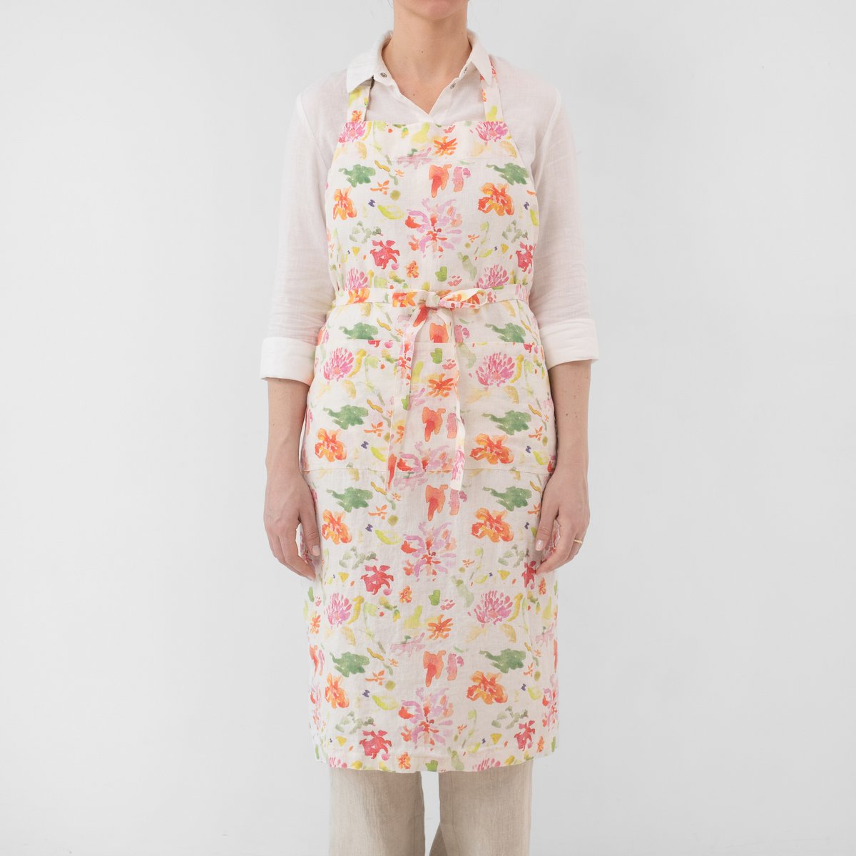 Wildflower Flow Linen Chef Apron
