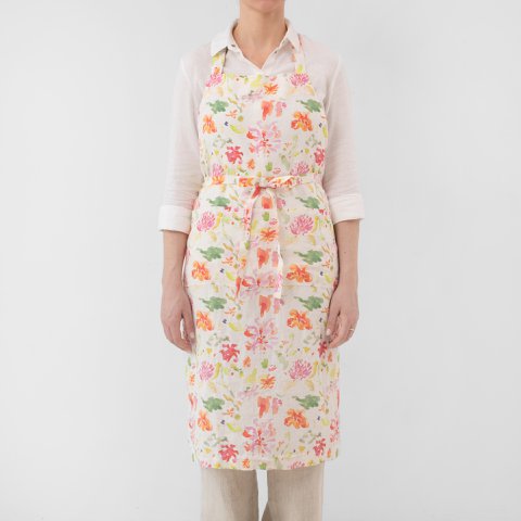 Wildflower Flow Linen Chef Apron