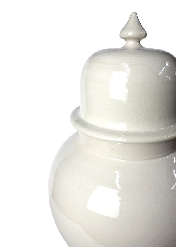 Tempel Vase Ceramic Cream White 43 cm