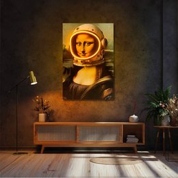 Gioconda astronaut | LED vægkunst