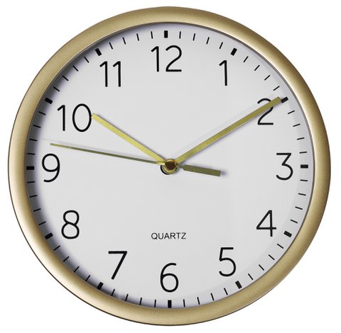 Wanduhr - Ø 17,7 cm, goldfarben