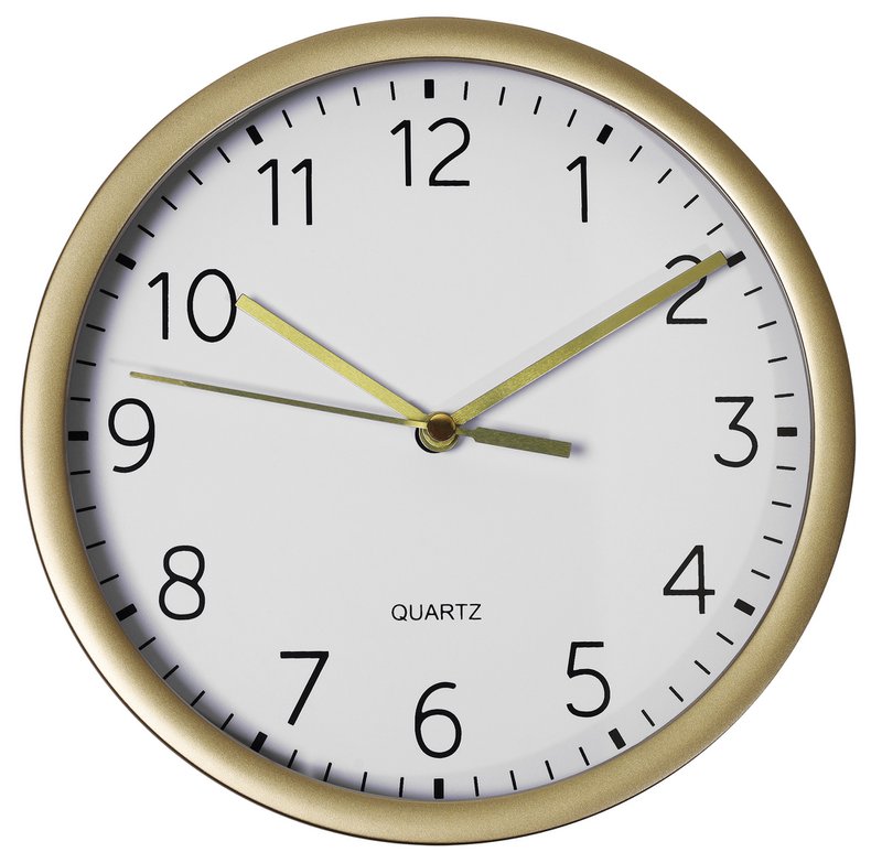 Wanduhr - Ø 17,7 cm, goldfarben