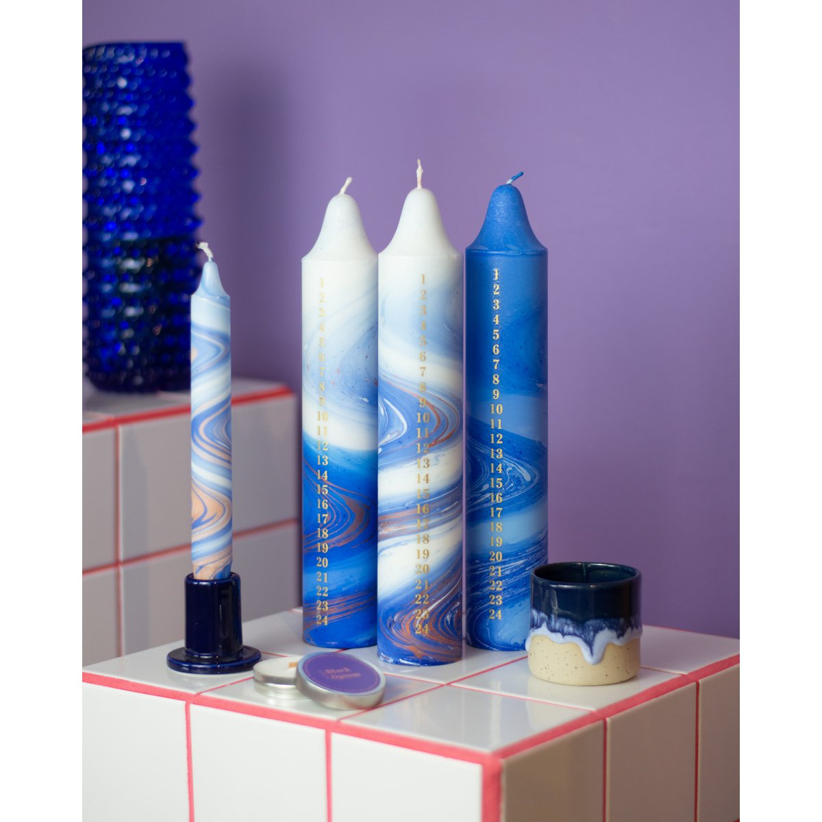 Adventskerze Pastell, Weihnachtskalender