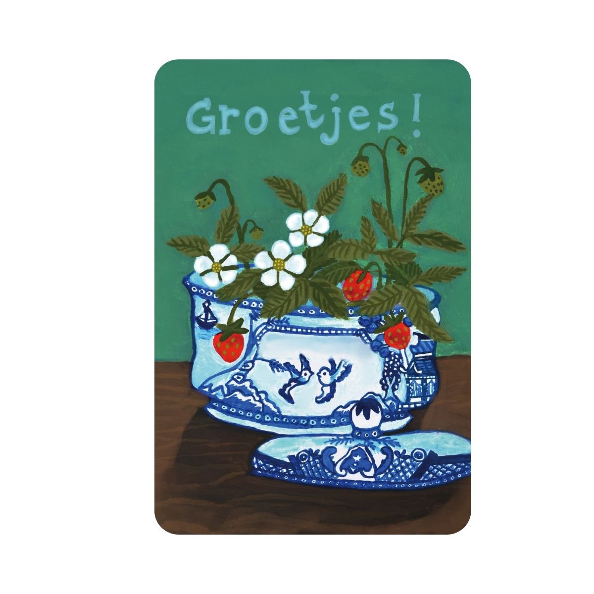 Sustainable Eco Plants Maps | Greetings Hip postcards Colorful strawberry greeting cards for adults