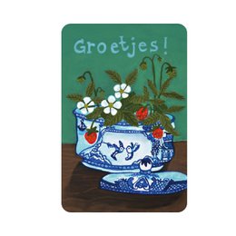 Mapas de plantas ecológicas sostenibles | Saludos Postales de cadera Tarjetas de felicitación de fresa coloridas para adultos