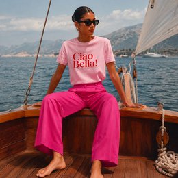 T-Shirt rose Ciao Bella