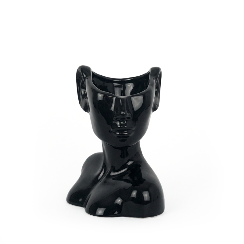 Vaso Nero - Vaso in ceramica - Vaso Face