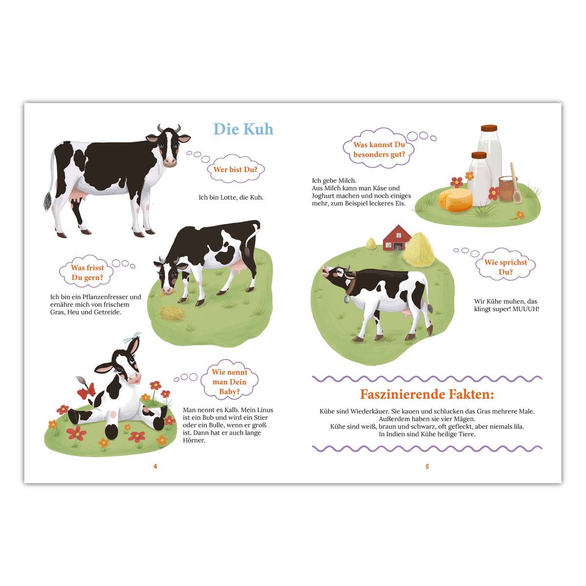 Livre de connaissances "WiBuKi" pour enfants : Les animaux de la ferme - plein de choses sur les animaux qui vivent à la ferme - pour les enfants à partir de 3 ans