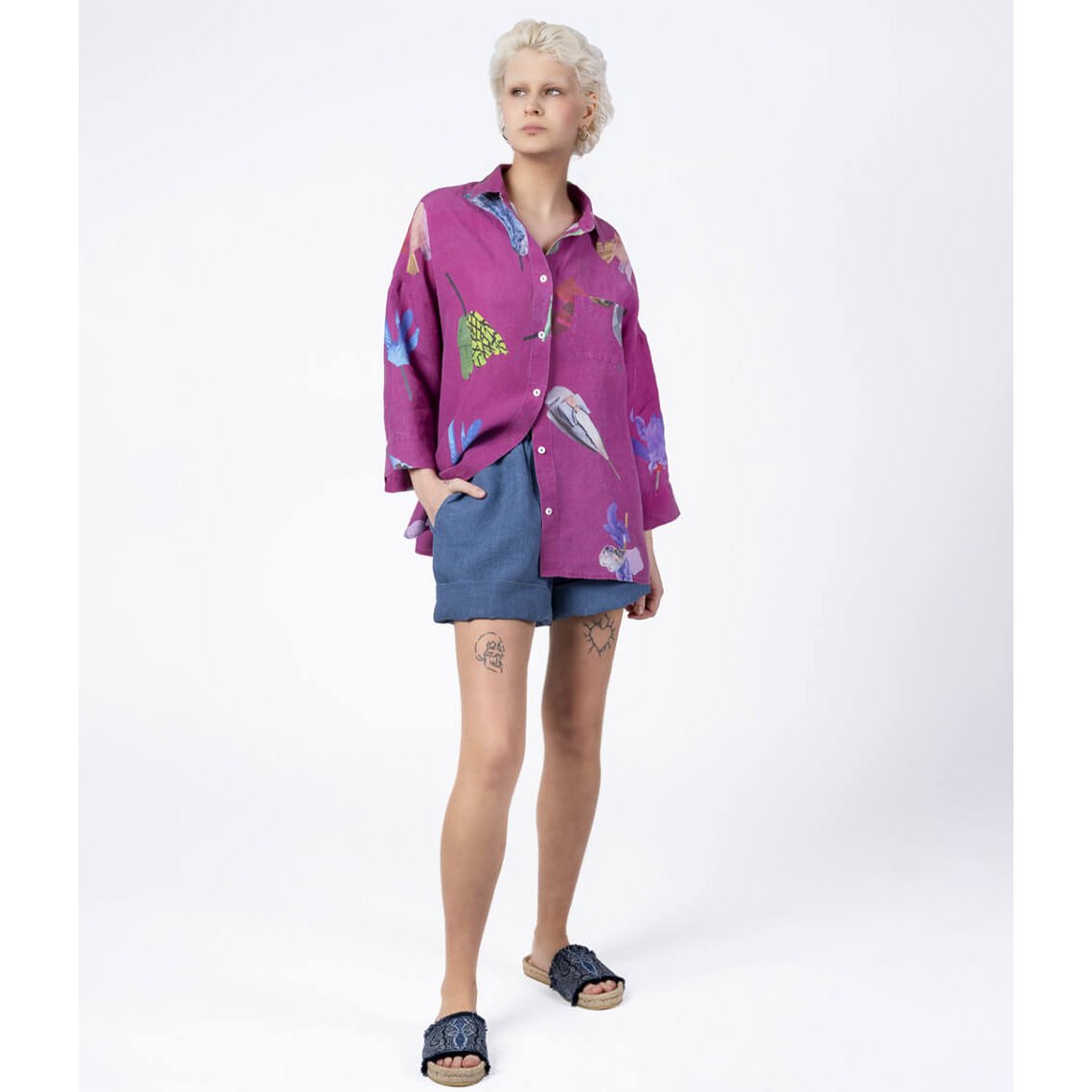 Linnen overhemd Fashionista Magenta