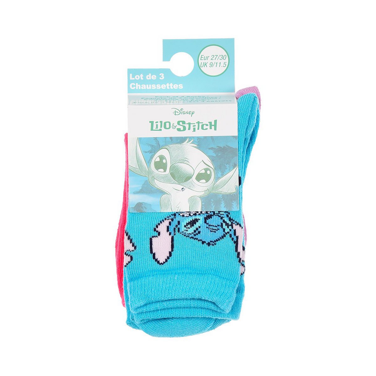 Lot of 96 Units | Pack 3 Lilo And Stitch Socks for Children | Officially Licensed Products | SUN CITY Group