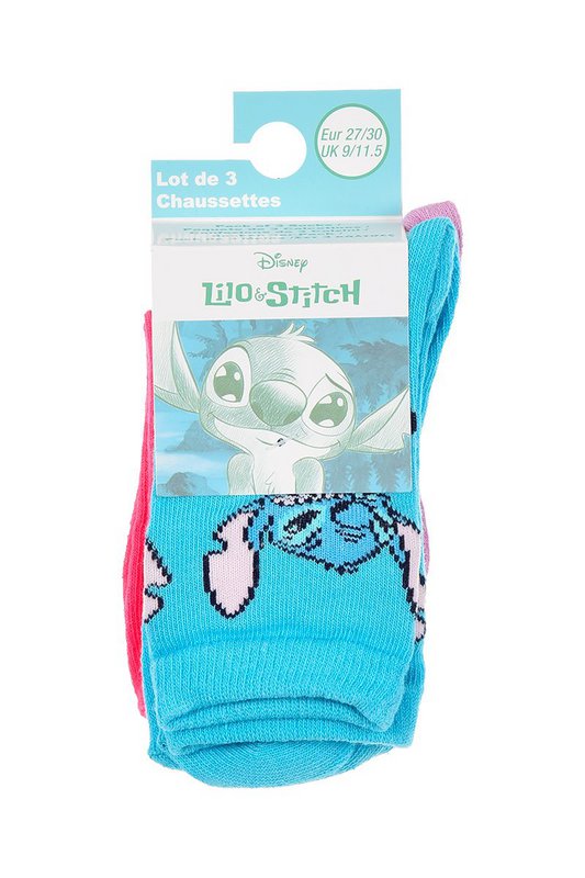 Lot of 96 Units | Pack 3 Lilo And Stitch Socks for Children | Officially Licensed Products | SUN CITY Group