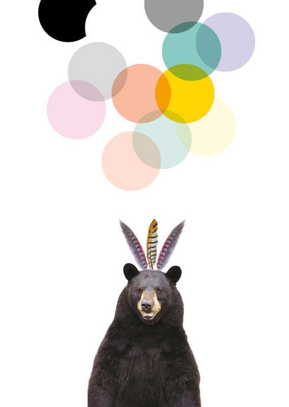 plakat niedźwiedź balony biały WYPRZEDAŻ