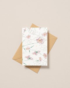 Plantabele ansichtkaart met illustratie van Pansy