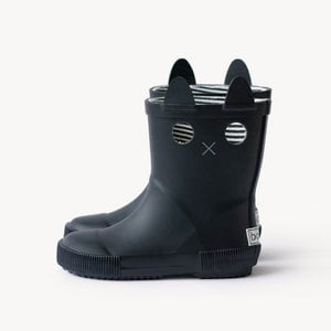 LOOKICAT Kids Rain Boots Black