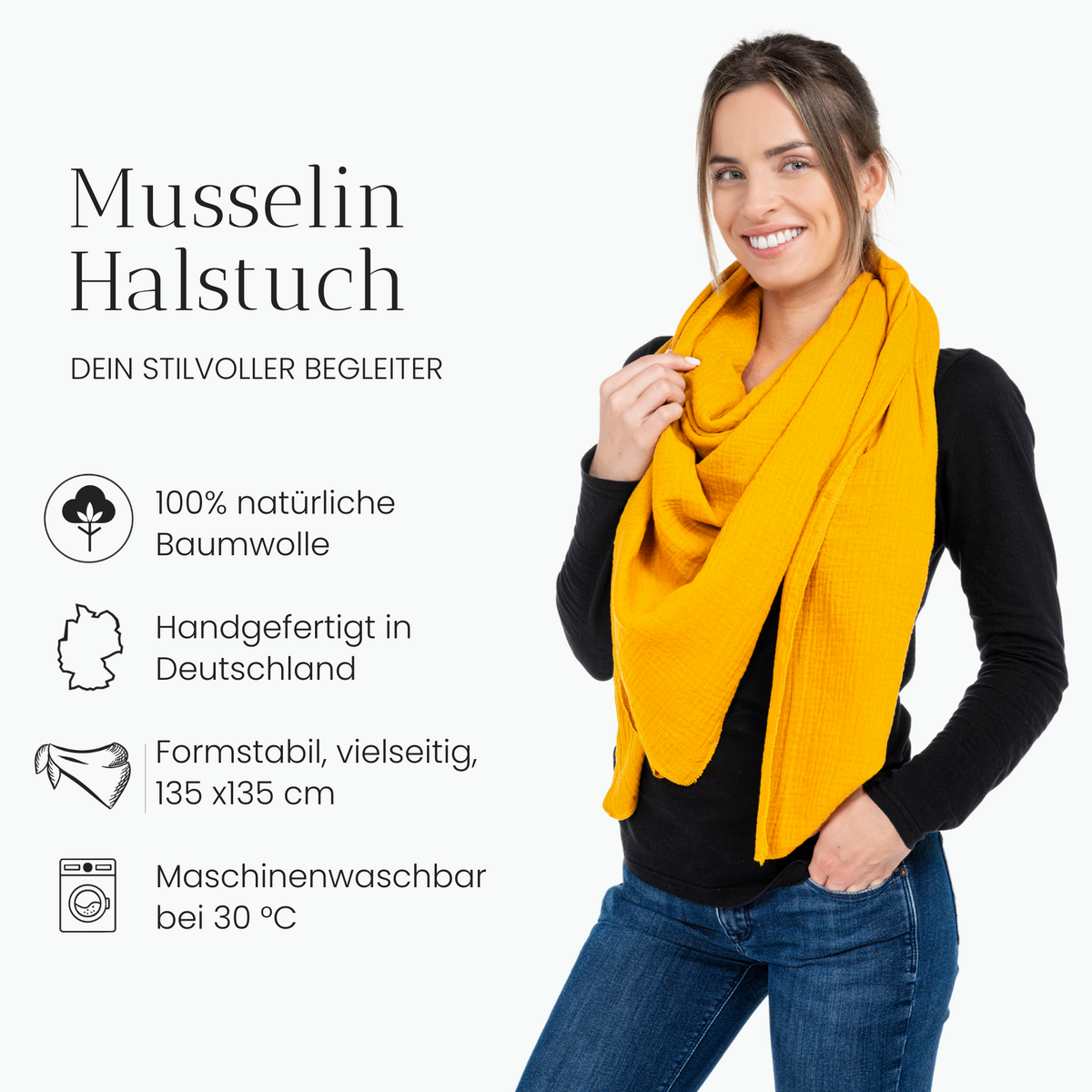 Nekhanddoek van mosselin zand