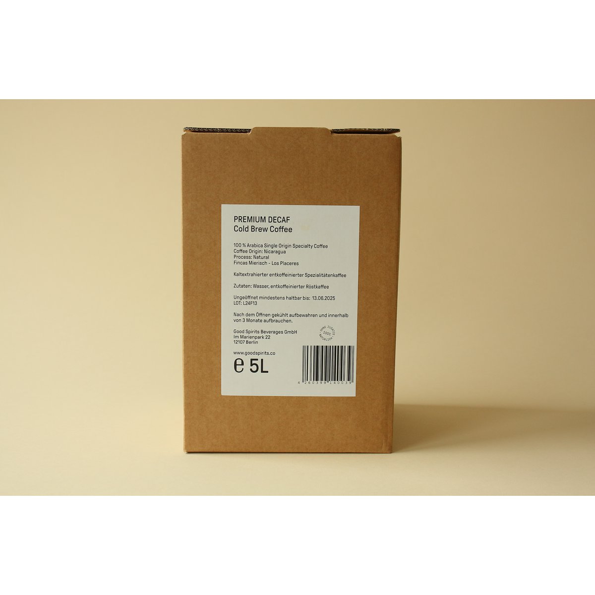 Premium Decaf Cold Brew Coffee 5 L