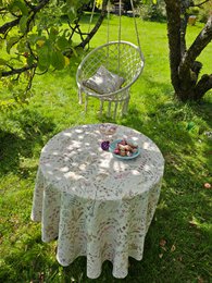 Round Tablecloth, Linen-Cotton Mix, Printed | Aitana