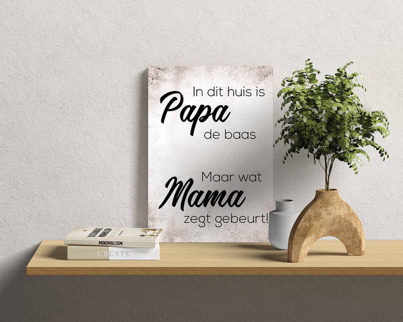 Piatto da parete in legno: papà è il capo in questa casa! - 30 x 42 cm