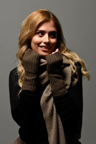 Vingerloze handschoenen van Yakwol "Dava".