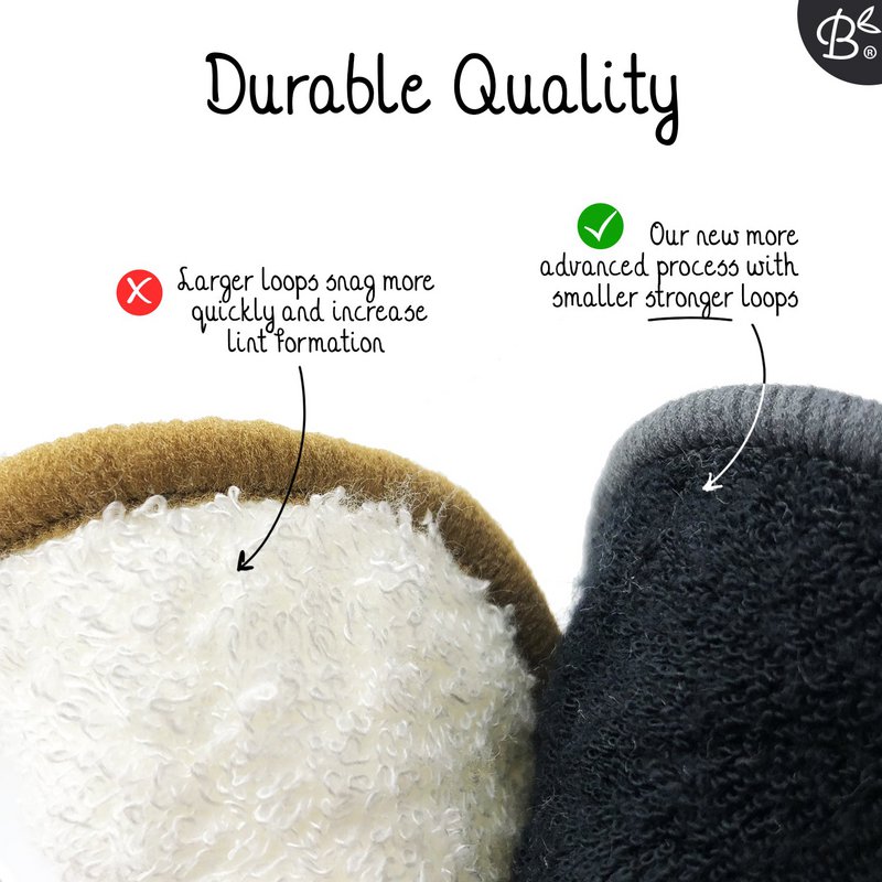 10x Black Reusable Cotton Pads 2-Layers