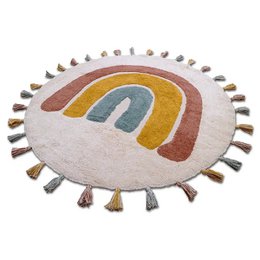 RAINBOW regenboog kindertapijt met pompons