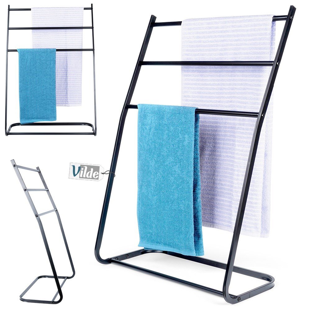 Towel Stand Metal Black