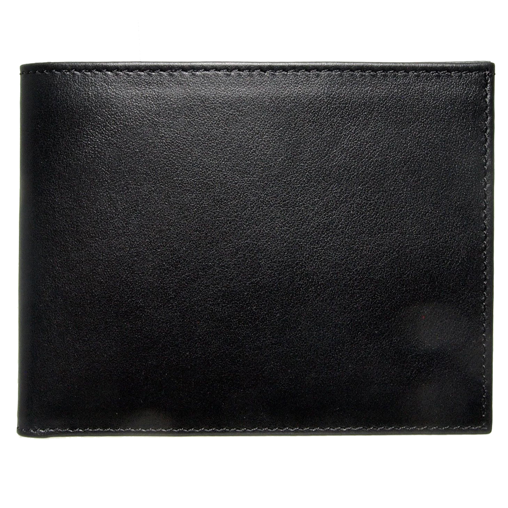 8 Brieftasche aus kreditkartenpoliertem Leder Schwarz
