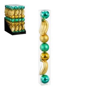 Ornament banana Christmas ball gold green 7 pieces