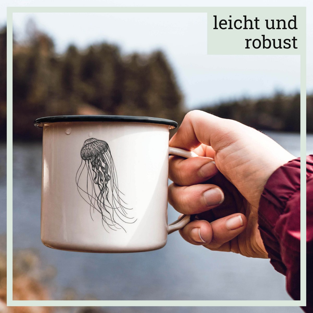 Enamel cup – deep sea jellyfish