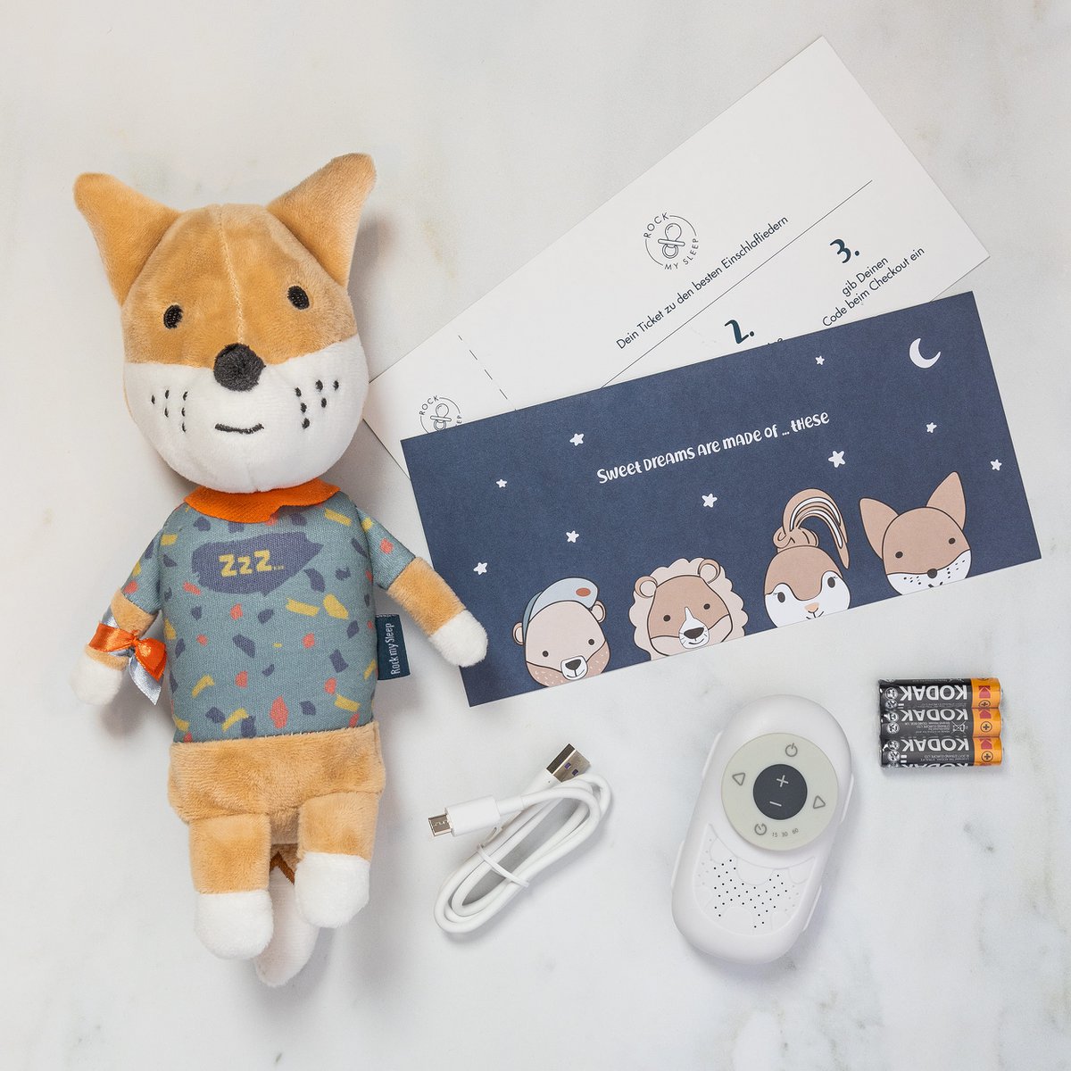 Frei bespielbare Spieluhr Peter der Fuchs – Geschenkset