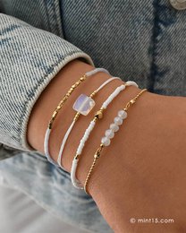 Silke satin armbånd - blød himmel blå
