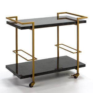 WAITER 91X51X81 BLACK GRANITE/GOLDEN METAL TH6950000