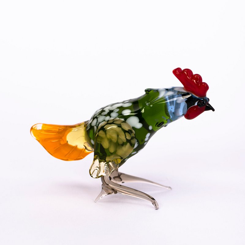 Colorful chicken glass animal