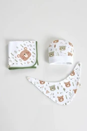 Ensemble bébé 3 pièces imprimé petit ours 0575S