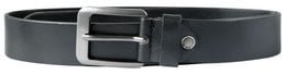 Leonardo Verrelli Echtleder Gürtel, Gesamtlänge 130 cm, schwarz - kürzbar