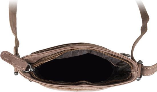 Leather shoulder bag Taupe - Crossbody bag made of taupe -colored leather