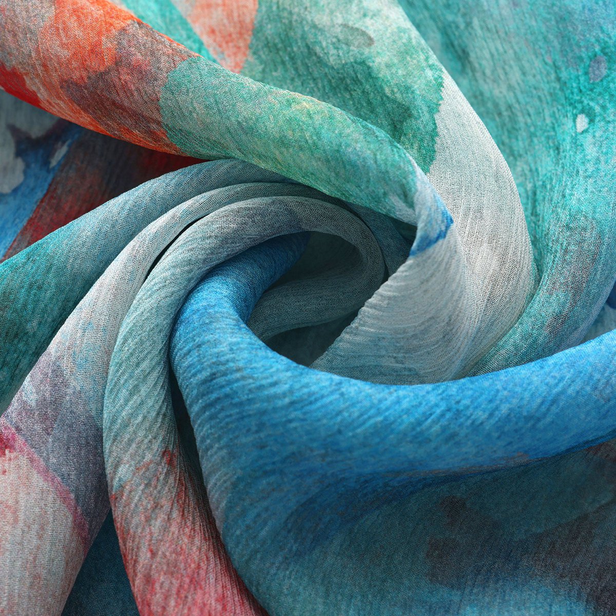 Blue Silk Foulard Mediterráneos
