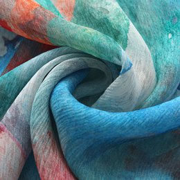 Blue Silk Foulard Mediterráneos