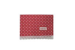 Torchon rouge LOVE motif coeurs 50x70 cm Isabelle Rose