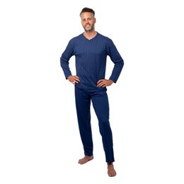 Set de pijama masculino - manga larga - azul real
