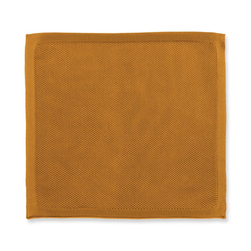 Orange ember knitted pocket square