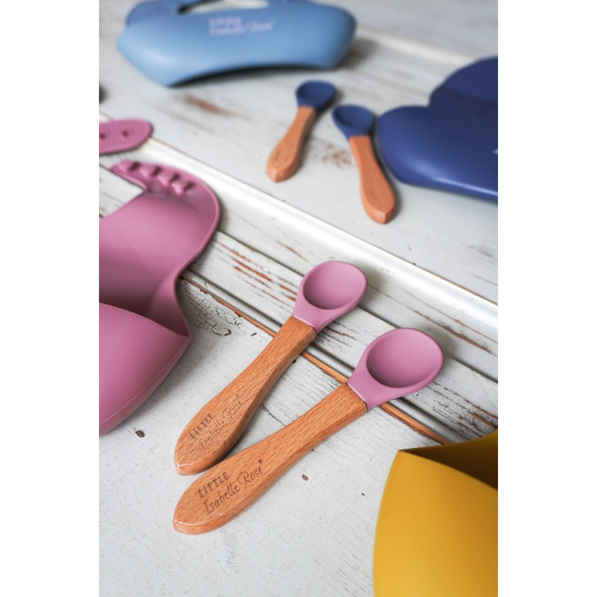 Siliconen lepel donkerroze 14 cm Little Isabelle Rose